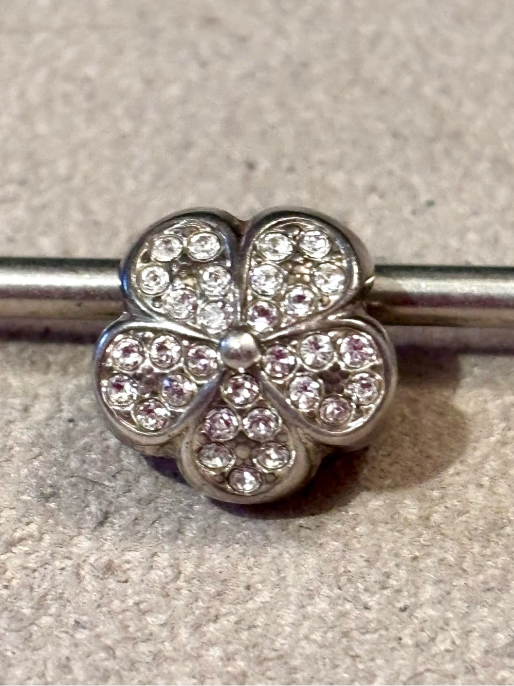 🆕Listing! Brighton Inspire bead in Silver & crystals Engraved on back Retired